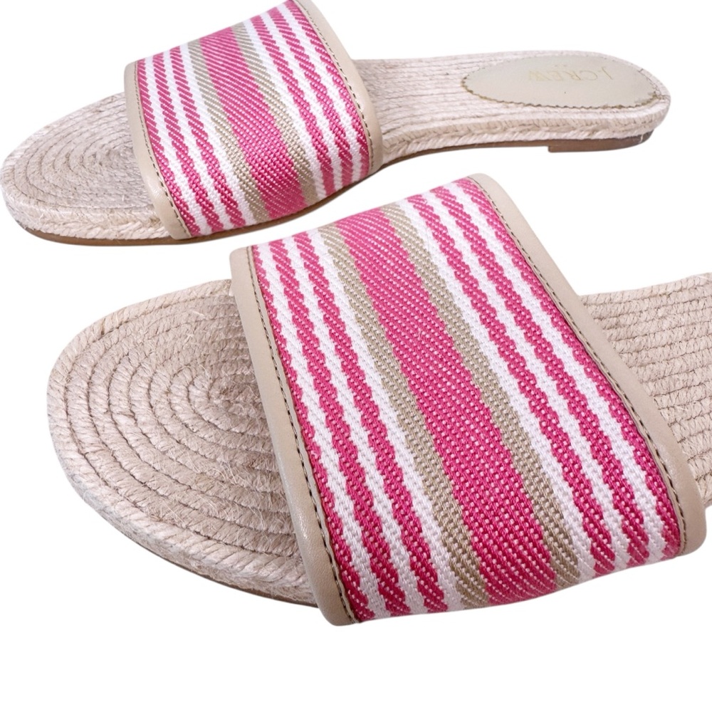 J. CREW Factory Striped Slide Sandals in Pink Size 9 - Picture 9 of 10